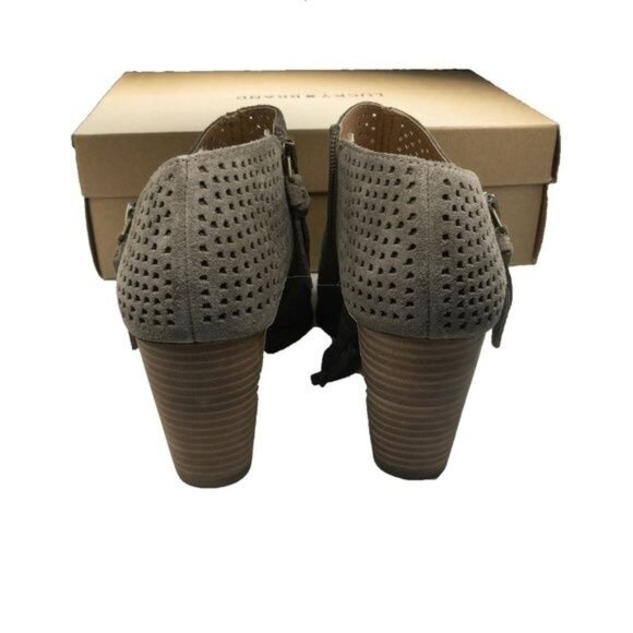 Lucky Brand Peep Toe Perforated Wedge Booties - Picture 4 of 5